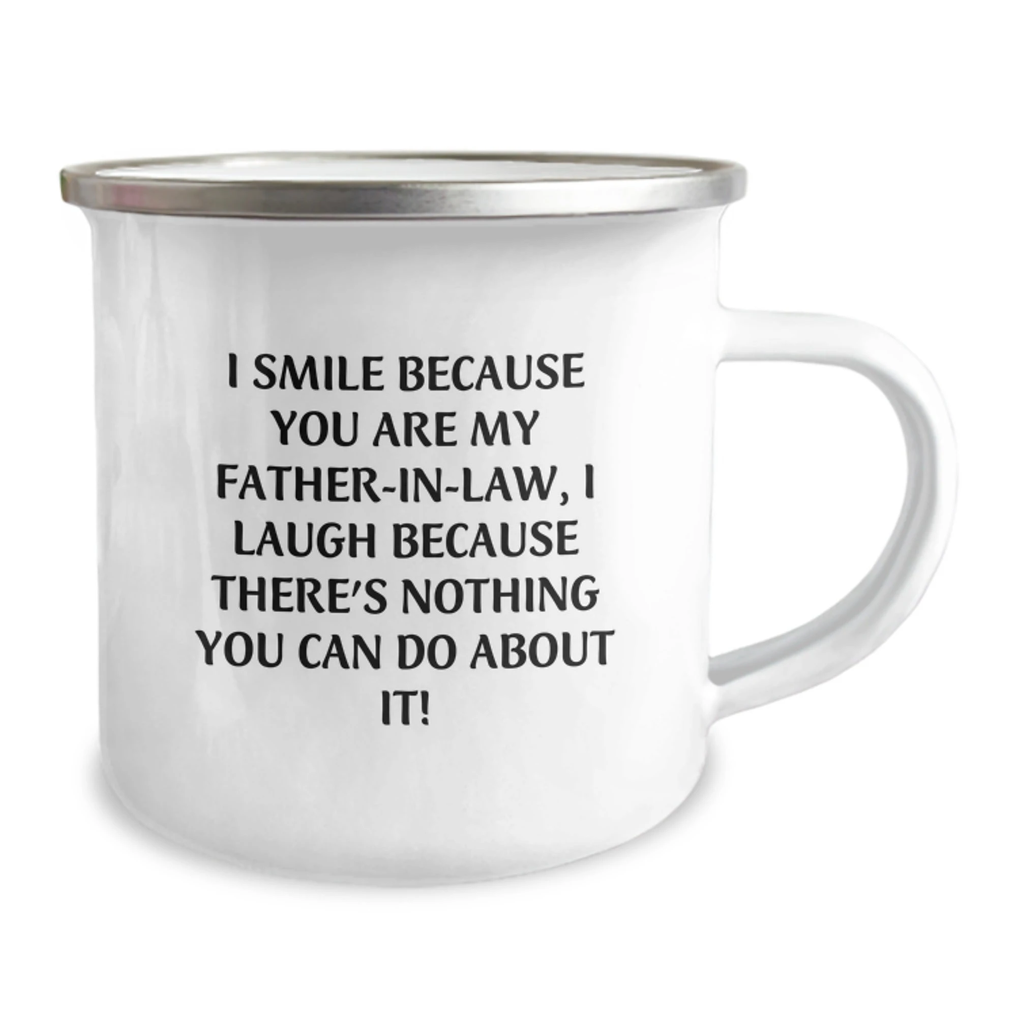 Funny Father-in-law Camping Mug Gifts from Men for Valentine's - I Smile Because... - Image 2