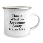 Funny Aunty Gifts from Men, Women, or Friends - 'This Is What An Awesome Aunty Looks Like' Birthday Camping Mug