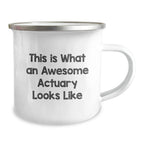 Funny Actuary Gifts for Him - Camping Mug, Perfect Unique Valentine's Presents from Friends to Actuary Men