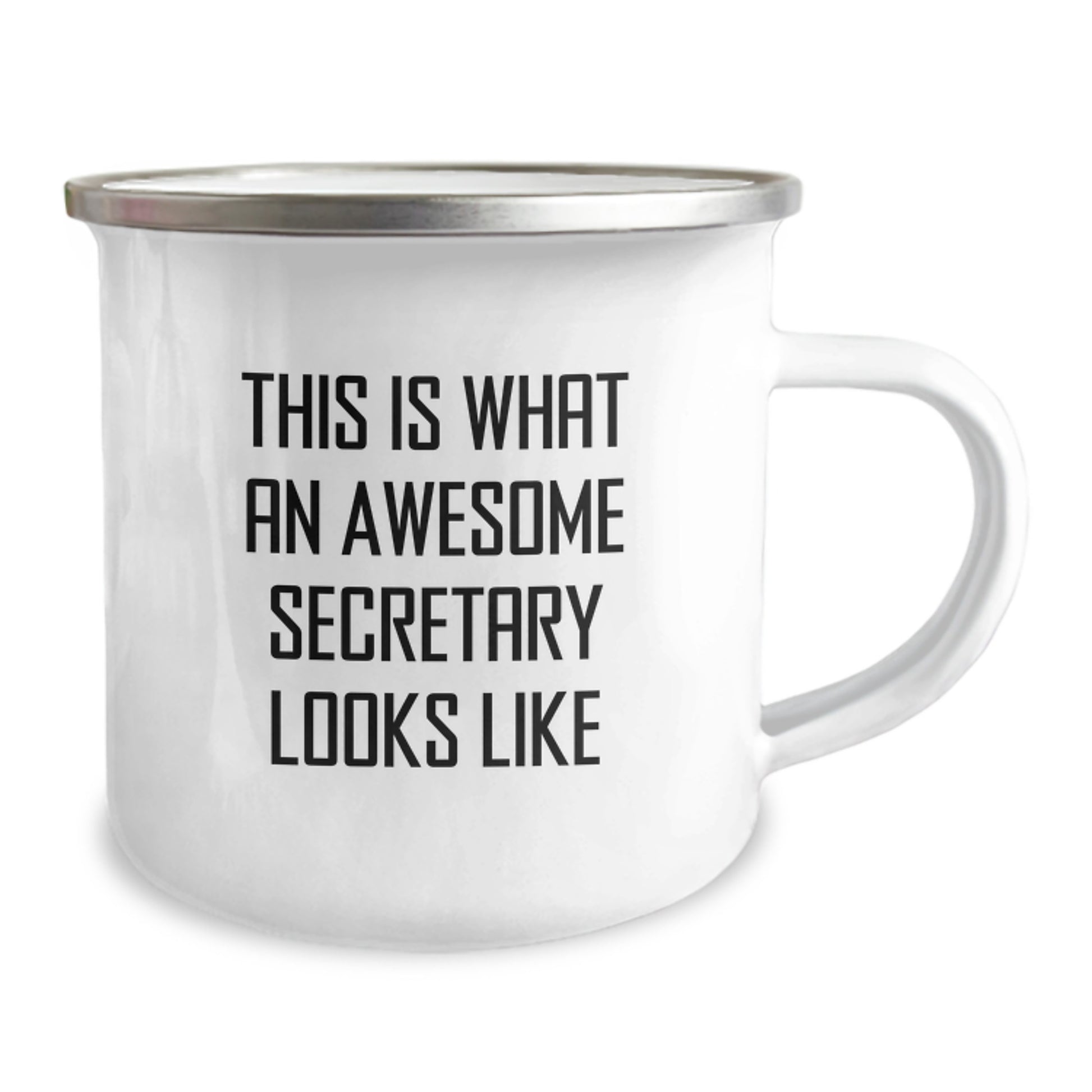 Funny Secretary Gifts from Friends to Awesome Secretaries on Graduation - 'This Is What An Awesome Secretary Looks Like' Printed Stainless Steel Camping Mug - Image 2