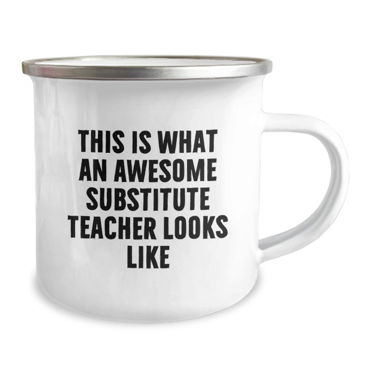 Funny Substitute Teacher Camping Mug Gifts from Family for Graduation - 'This Is What An Awesome Substitute Teacher Looks Like' Quote - Image 2