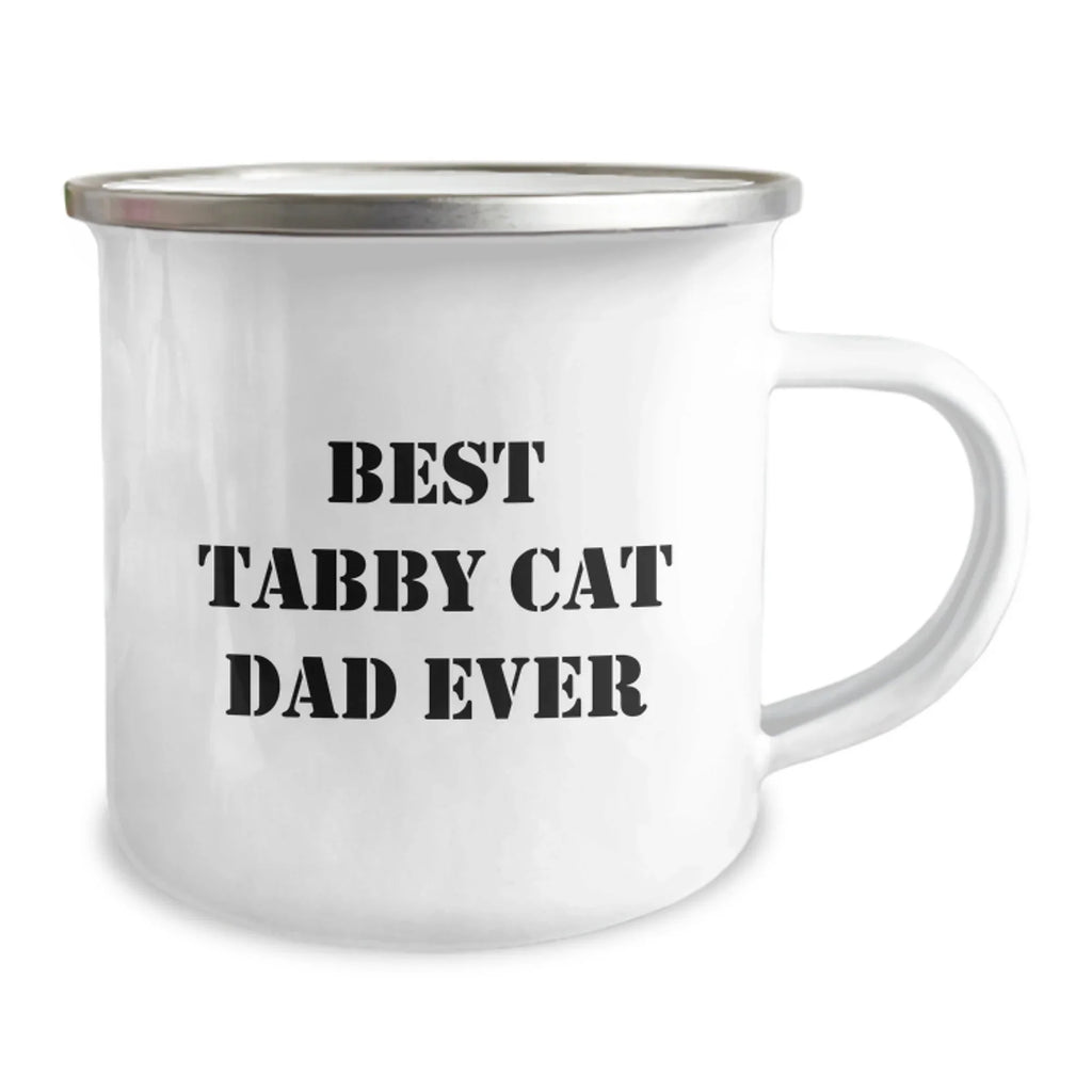 Funny Tabby Cat Camping Mug Gifts from Best Tabby Cat Dad Ever