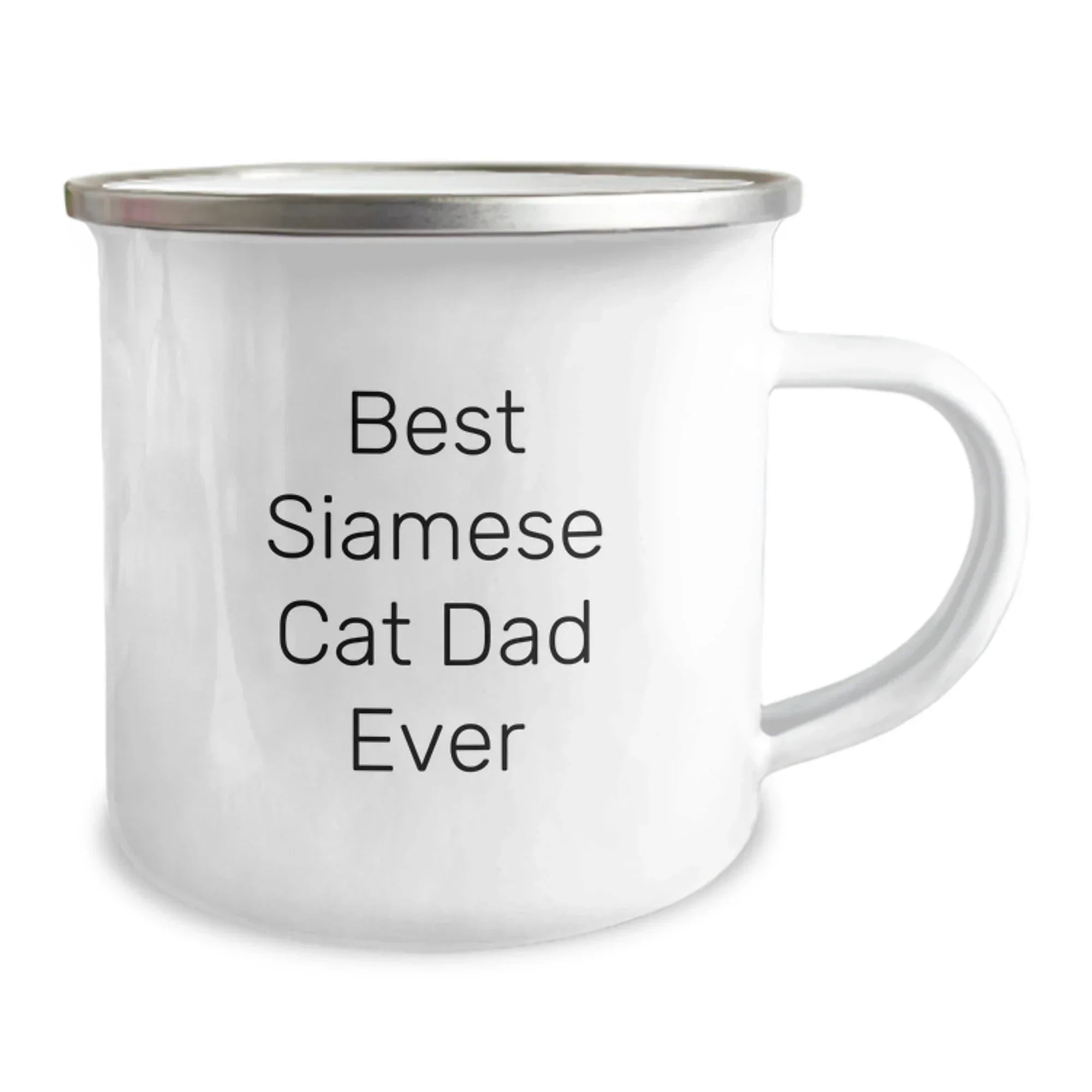 Funny Siamese Cat Dad Graduation Gifts from Friends, 'Best Siamese Cat Dad Ever' Camping Mug for Men, Women, Family, 12 oz Stainless Steel with Enamel Finish
