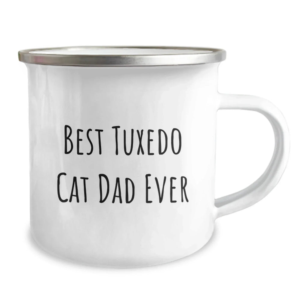 Tuxedo Cat Dad Gifts from Friends for Men, Funny Camping Mug for Graduation