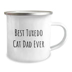 Tuxedo Cat Dad Gifts from Friends for Men, Funny Camping Mug for Graduation