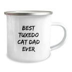 Tuxedo Cat Dad Ever Funny Gifts from Family to Grads, Best Camping Mug for Men, Unique Graduation Gifts