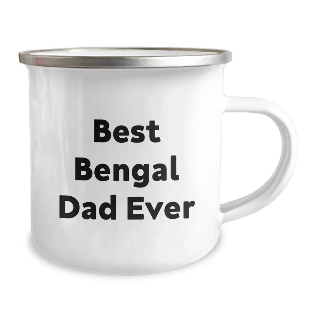Funny Bengal Cat Lover Gifts from Mom for Best Bengal Dad Ever, 12 oz Camping Mug for Graduation