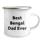 Funny Bengal Cat Lover Gifts from Mom for Best Bengal Dad Ever, 12 oz Camping Mug for Graduation