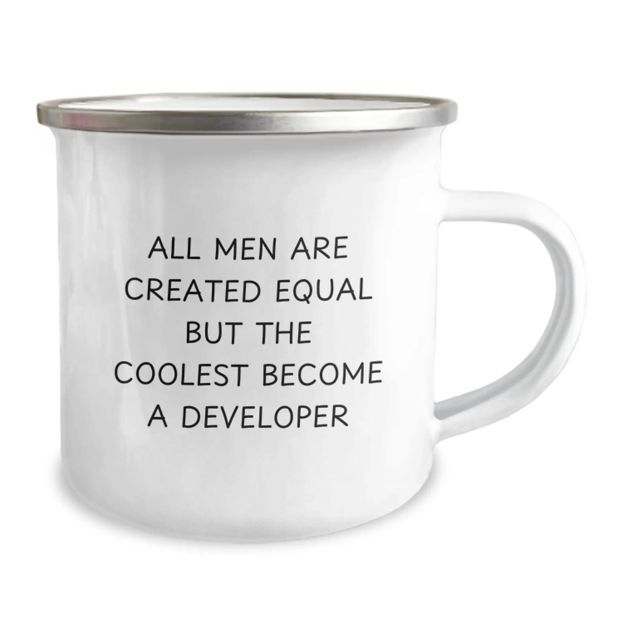 Developer Keepsake Camping Mug for Him Birthday Gift 12oz Enamel - Image 2