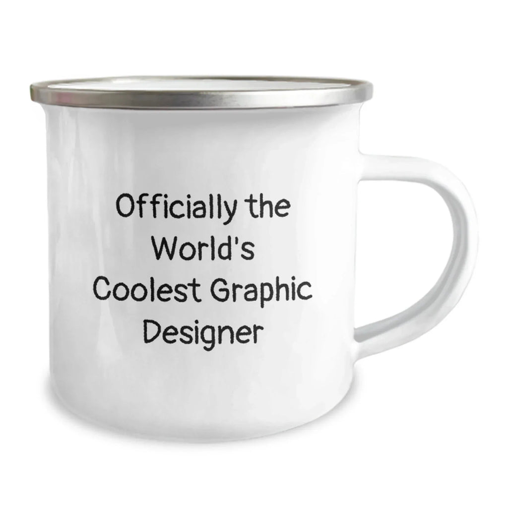 Funny Graphic Designer Gifts from Friends for Graduation - Officially The World's Coolest Camping Mug, 12 oz