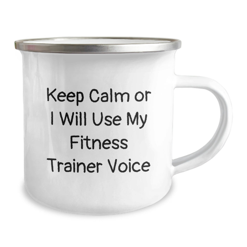 Fitness Trainer Gift for Him - Keep Calm Voice Camping Mug Keepsake - Image 2