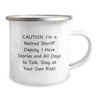Funny Sheriff Deputy Gifts: Retirement Stories Mug for Men, Women, and Friends - Graduation Unique Gifts from Sheriff Deputy