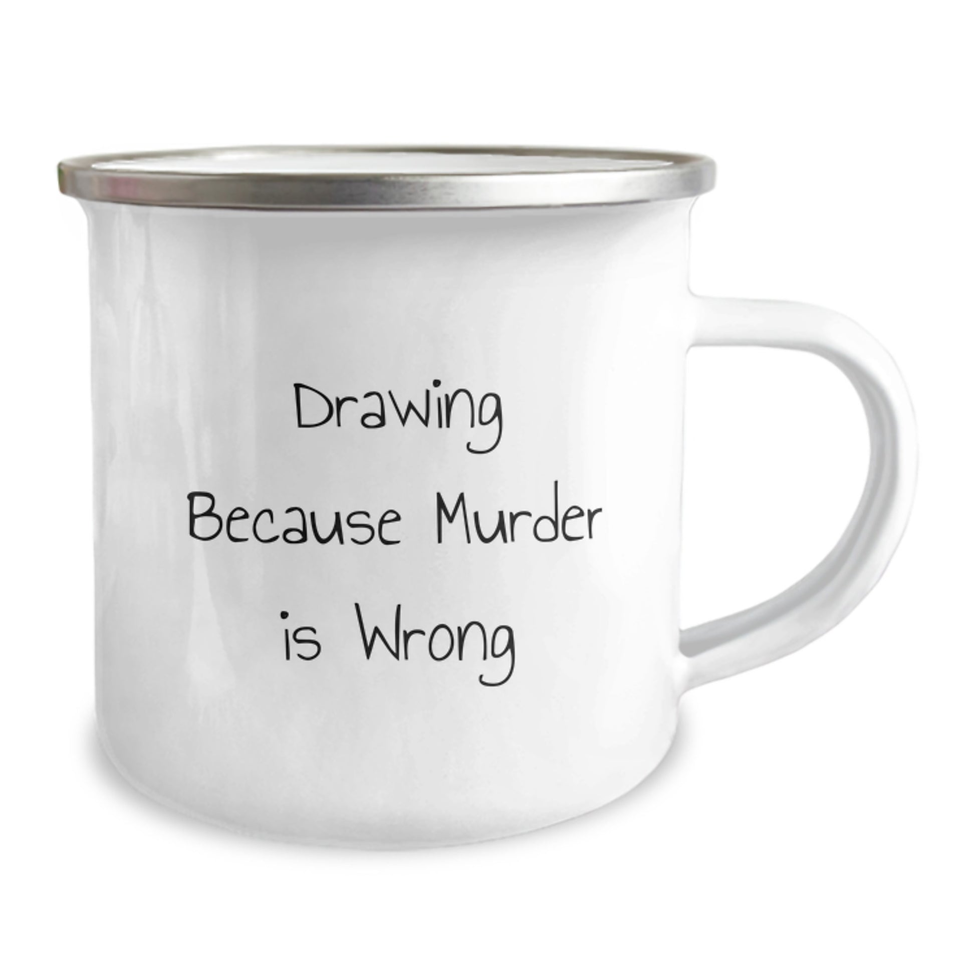 Funny Drawing Gifts for Friends, Men or Women from Family, Christmas Unique Mugs for Drawing Enthusiasts, Camping Mug Quote - 'Drawing Because Murder Is Wrong' Funny - Image 2