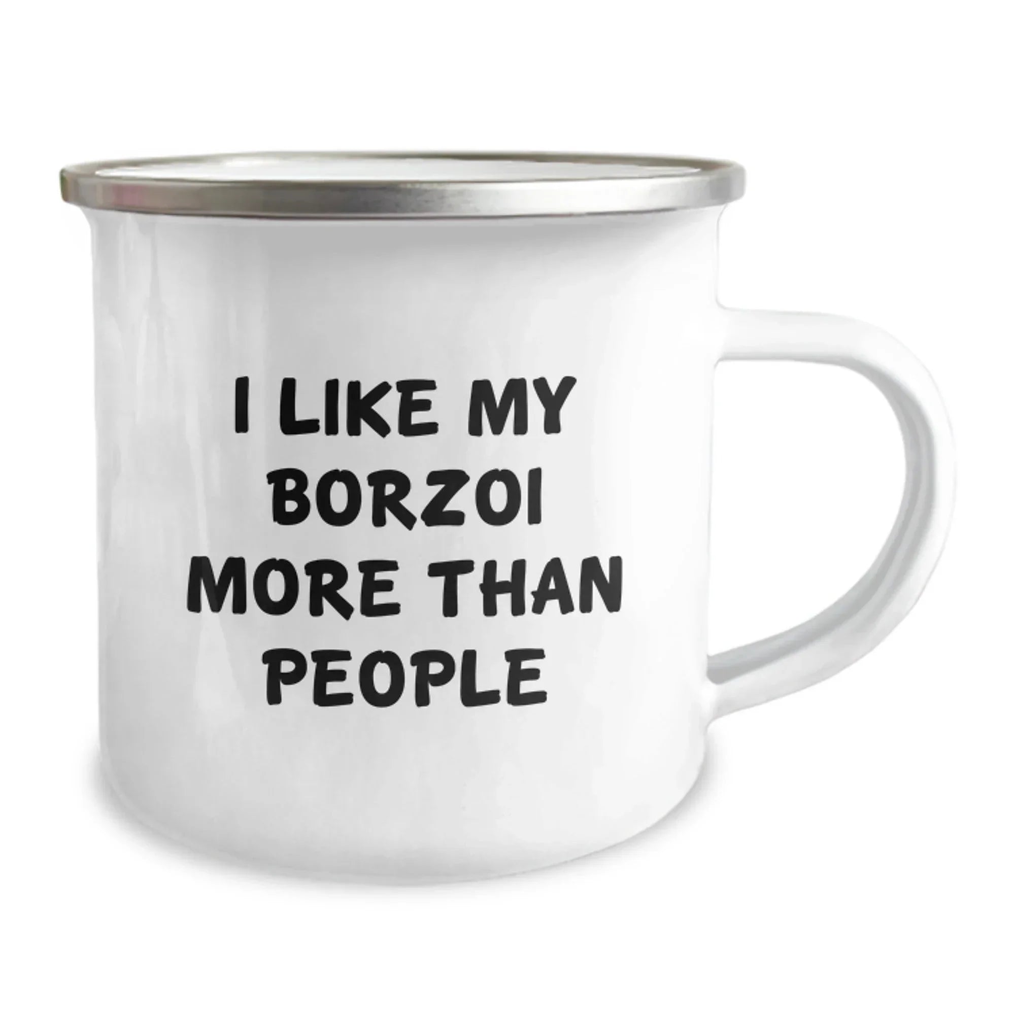 Borzoi Dog Lovers Funny Gifts from Family Friends Valentine's Unique Camping Mugs I 'Like My Borzoi More Than People'