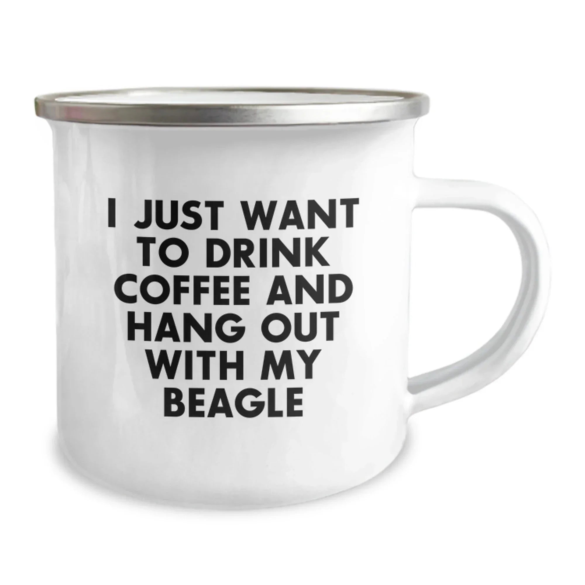 Funny Beagle Dog Gifts for Him, I Just Want To Drink Coffee And Hang Out With My Beagle Camping Mug Valentine's Unique Gifts from Men, Beagle Lover Gifts for Valentine's