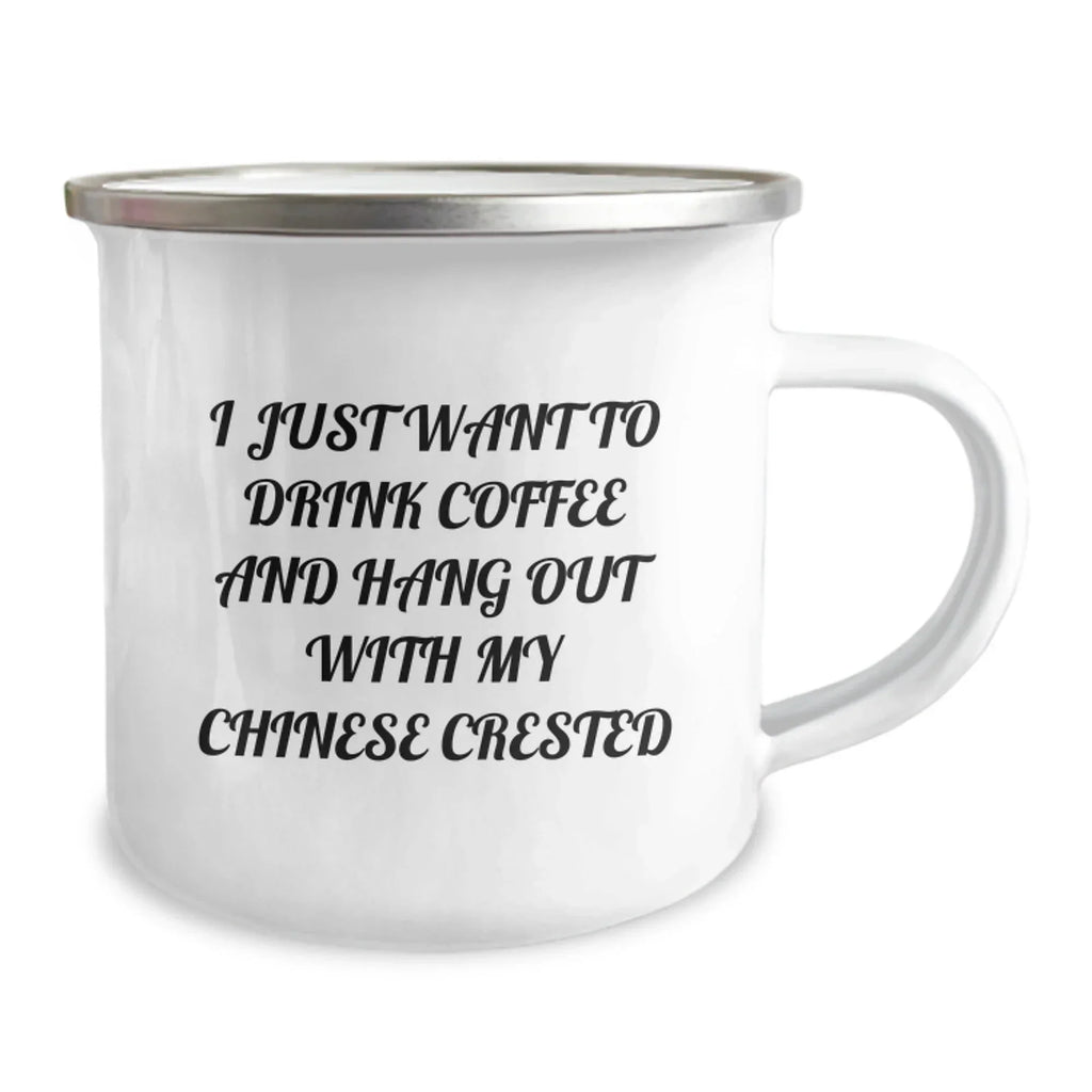 Chinese Crested Dog Lover Gifts for Him, Funny Coffee Mug for Valentine's from Men to Chinese Crested Dog Owners, Camping Mugs for Dog Parents