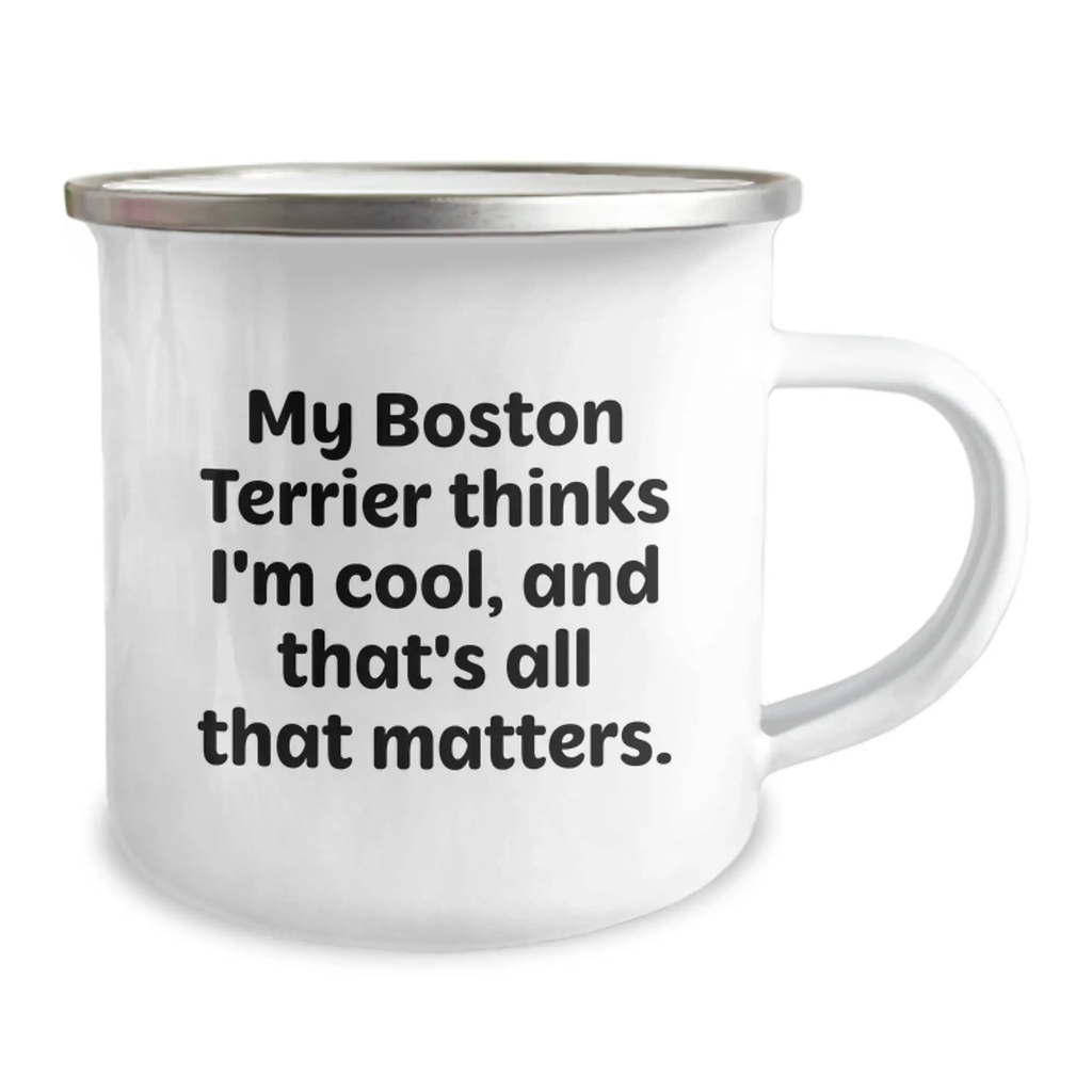 Funny Boston Terrier Dog Gifts, Birthday Unique Mugs for Men from Wife, Boston Terrier Camping Mug - Image 2