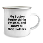 Funny Boston Terrier Dog Gifts, Birthday Unique Mugs for Men from Wife, Boston Terrier Camping Mug - Image 2