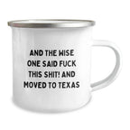 Texas Camping Mug 12 Oz Stainless Steel Enamel Cup For Outdoors