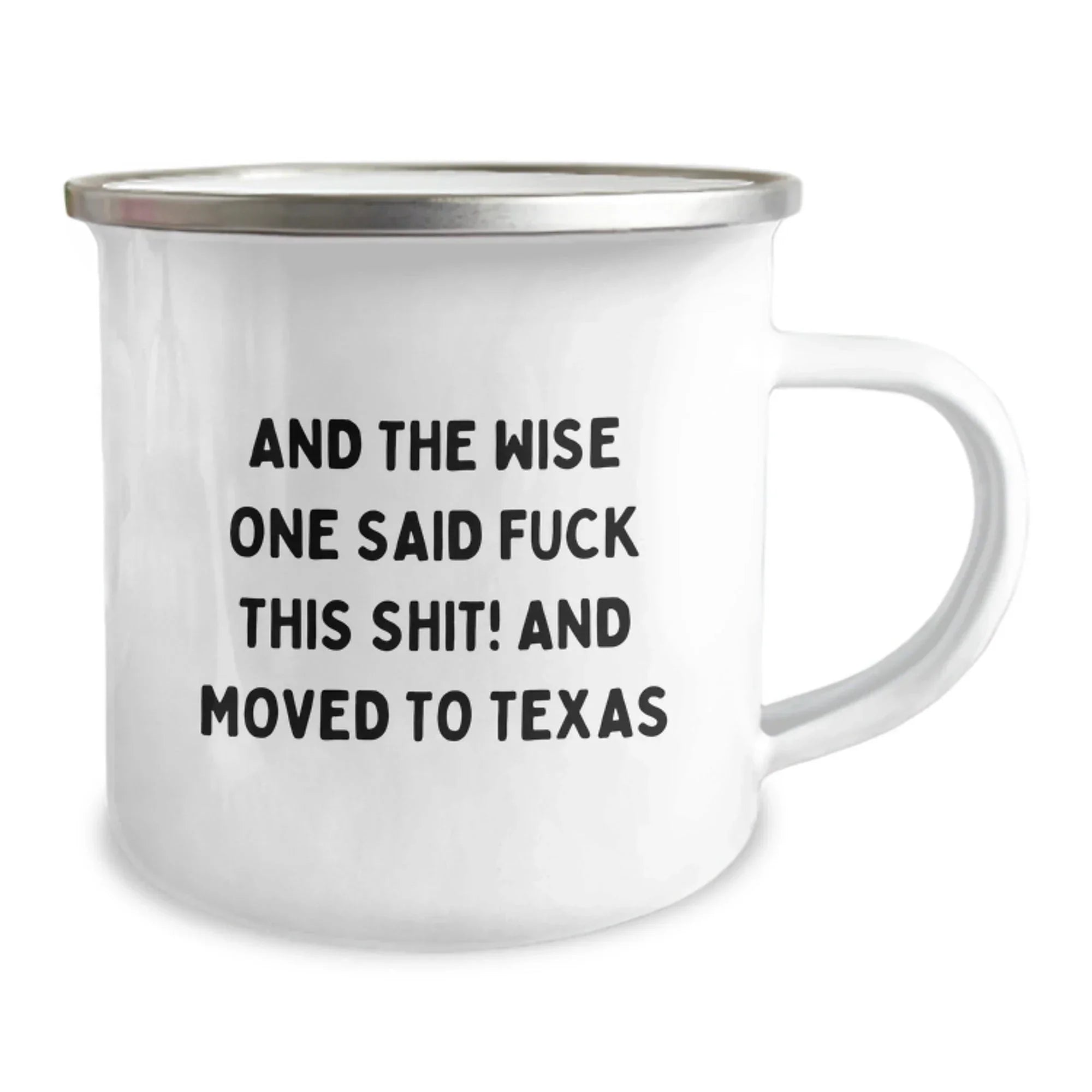 Texas Camping Mug 12 Oz Stainless Steel Enamel Cup For Outdoors