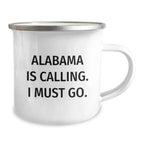 Alabama Camping Mug - Durable Stainless Steel Enamel Camp Cup With Permanent Print That Will Not Fade