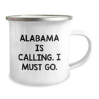 Alabama Pride Camping Mug - 12 Oz Stainless Steel With Enamel Finish For Outdoor Durability