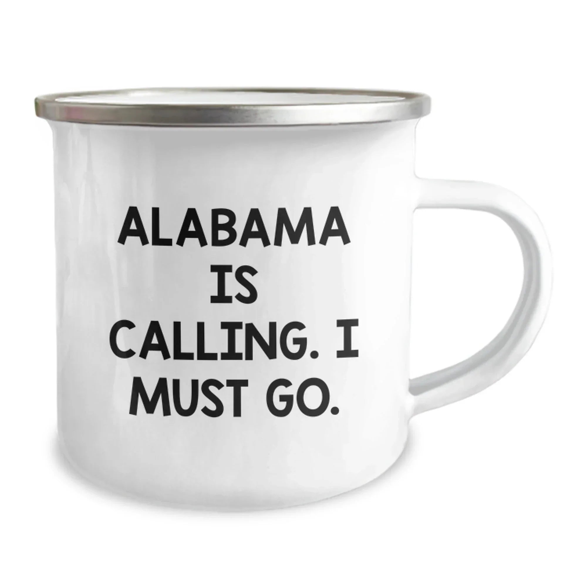 Alabama Pride Camping Mug - 12 Oz Stainless Steel With Enamel Finish For Outdoor Durability