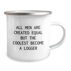 Logger Camping Mug Idea for Coworkers Birthday Gift Stainless Steel 12oz - Image 2
