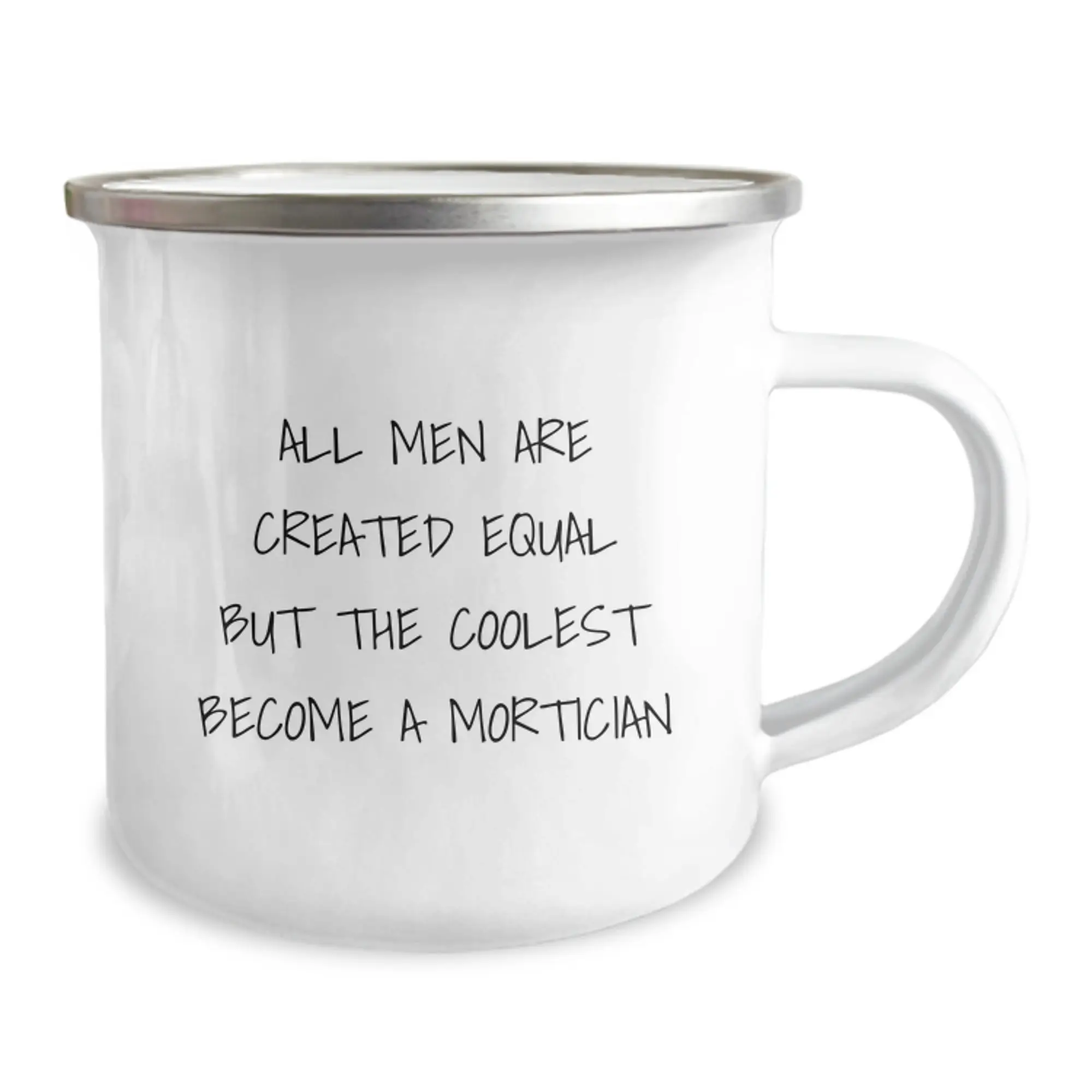 Funny Mortician Gifts for Him - All Men Are Created Equal But The Coolest Become A Mortician - Unique Camping Mug - Image 2