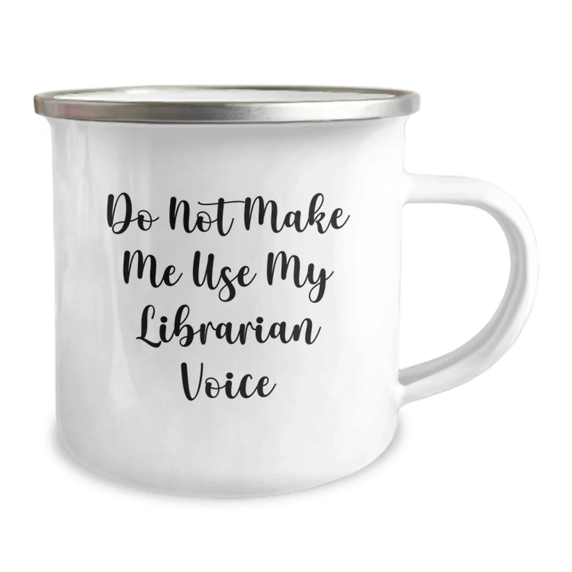 Funny Librarian Gifts for Men - Camping Mug with 'Do Not Make Me Use My Librarian Voice' - Unique Christmas Unique Gifts from Friends to Family