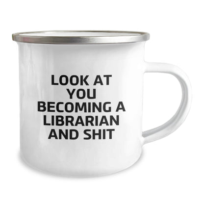 Librarian Camping Mug Gifts from Friends for Librarian Funny Quote Birthday Unique Gifts from Librarian Enthusiasts - Image 2