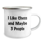 Funny Chess Camping Mugs for Men - Unique Christmas Unique Gifts from Friends to Family Members Who Like Chess - 12 Oz Stainless Steel
