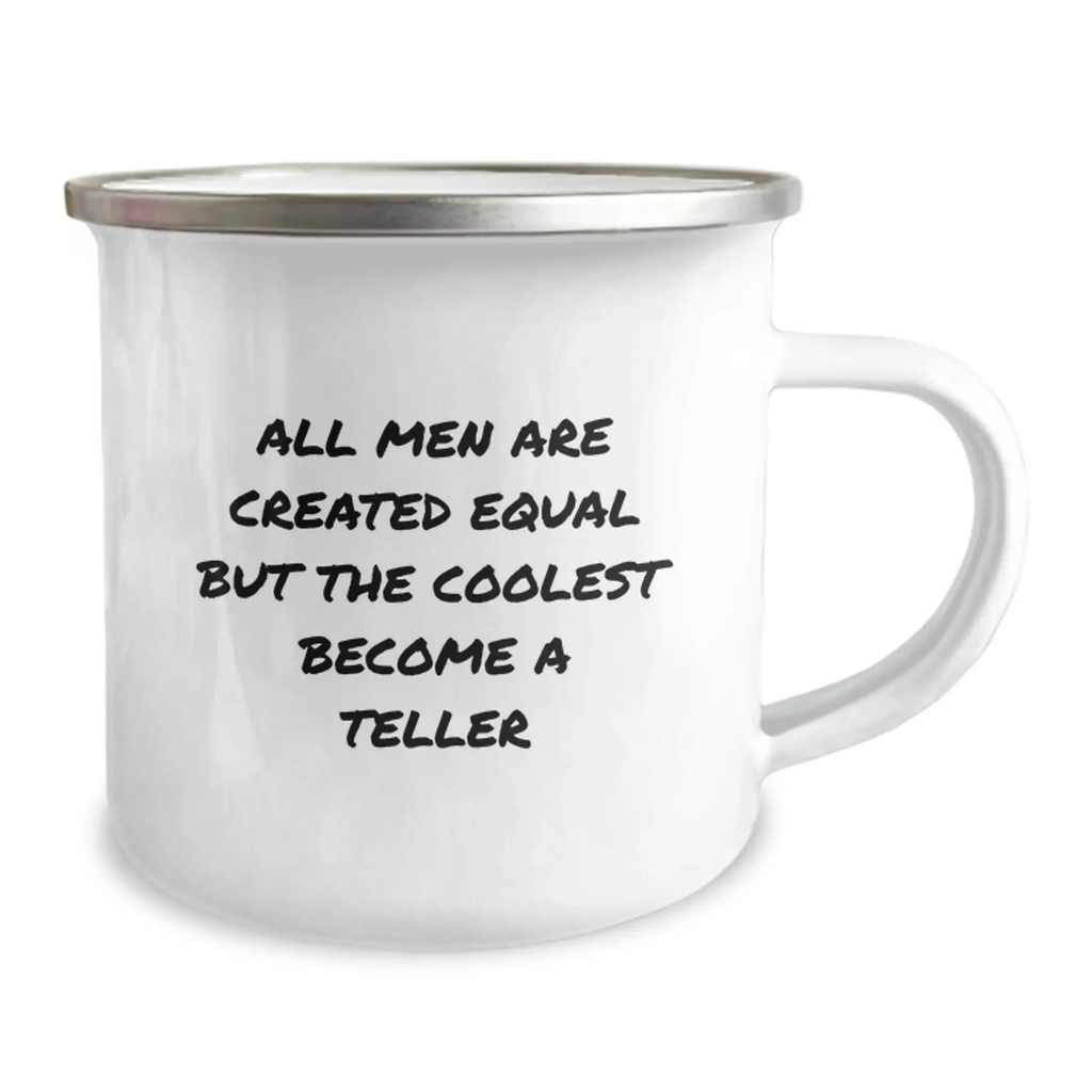 Novelty Camping Mug for Friends Birthday Gift – Equal Men Coolest Teller - Image 2