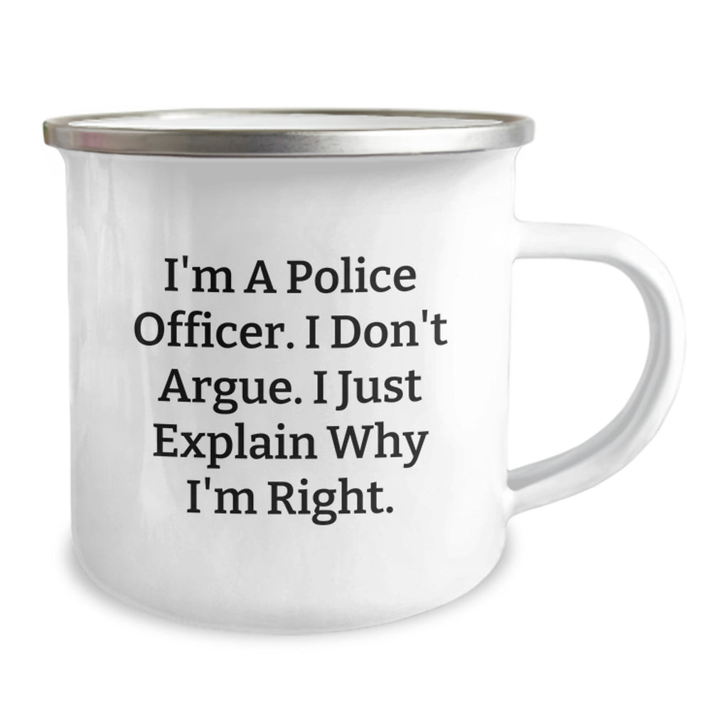 Police Officer Camping Mug Gift For Him - Assertive Quote Keepsake - Image 2