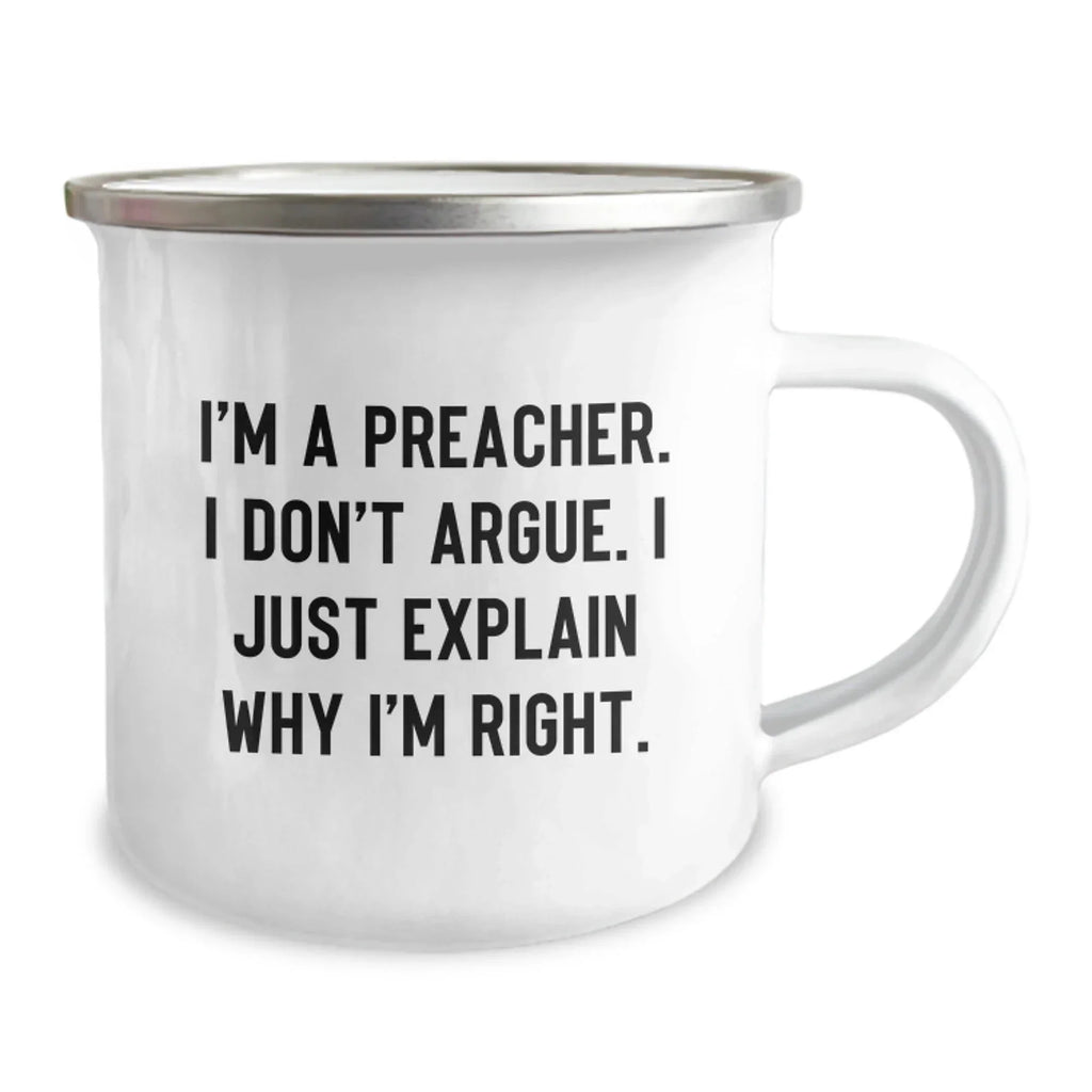Funny Preacher Gifts from Family for Preacher Men Camping Mug- Christmas Unique Gift