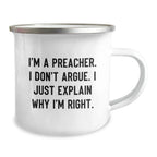 Funny Preacher Gifts from Family for Preacher Men Camping Mug- Christmas Unique Gift