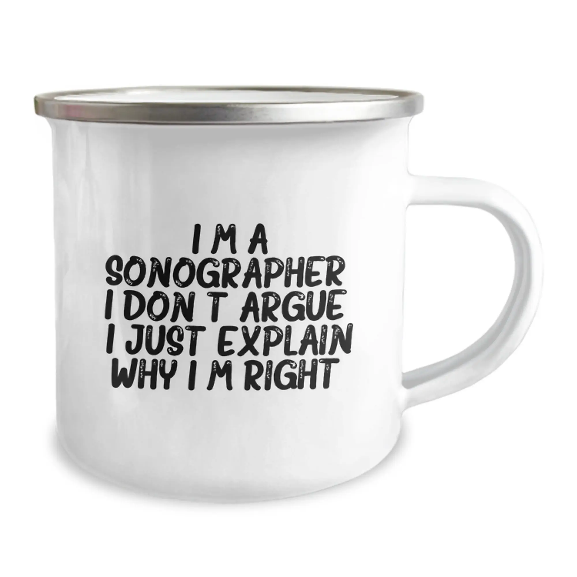 Sonographer Keepsake Camping Mug for Him Birthday Gift with Enamel - Image 2