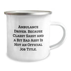 Ambulance Driver Gifts from Friends - Funny Ambulance Driver Christmas Unique Gifts for Ambulance Driver Men - Ambulance Driver Camping Mug