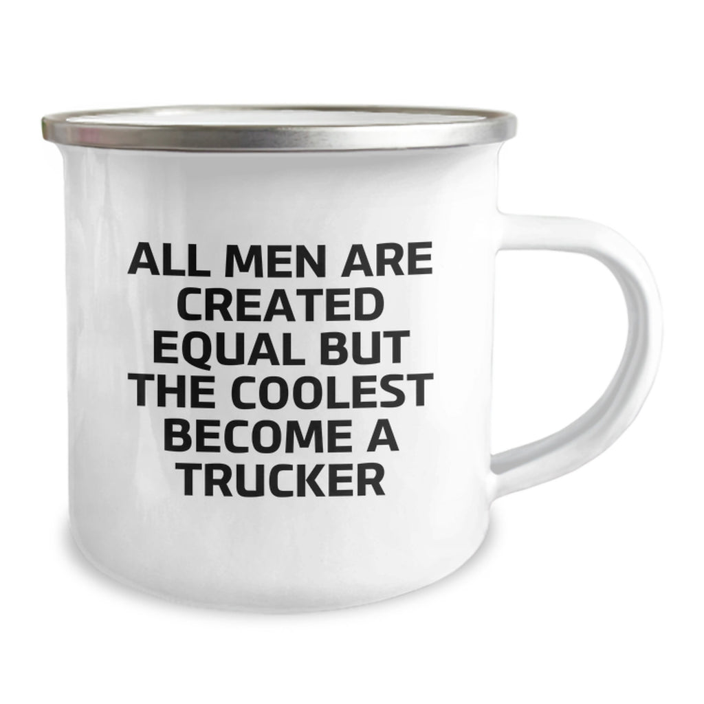 Trucker Camping Mug Gift for Him - A Cool Keepsake All Men Are Created - Image 2