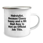 Funny Hairstylist Gifts from Men, Unique Christmas Unique Gifts for Hairstylists, Stylish Camping Mugs with Quirky Humor