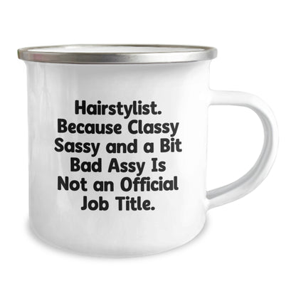 Funny Hairstylist Gifts from Men, Unique Christmas Unique Gifts for Hairstylists, Stylish Camping Mugs with Quirky Humor - Image 2