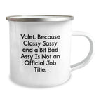 Valet Gifts for Men Funny Christmas Camping Mug - Gifts from Friends for Classy Valet - Unique Christmas Unique Gifts for Valet