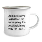 Funny Camping Mug for Administrative Assistant Gifts from Friends, Christmas Unique Presents for Men, Women, Coworkers, Family