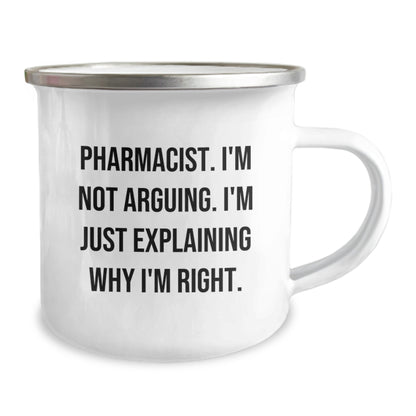 Funny Pharmacist Gifts for Friends - Camping Mug, 'I'm Not Arguing, I'm Explaining' Quote, Unique Christmas Memorable Presents - Image 2