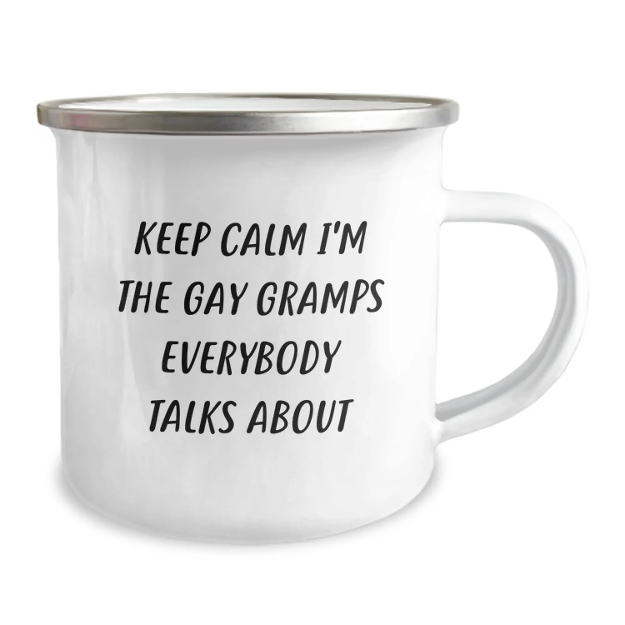 Funny Gramps Gifts for Men, Funny Camping Mug for Graduation, Keep Calm I'm The Gay Gramps Everybody Talks About - Image 2