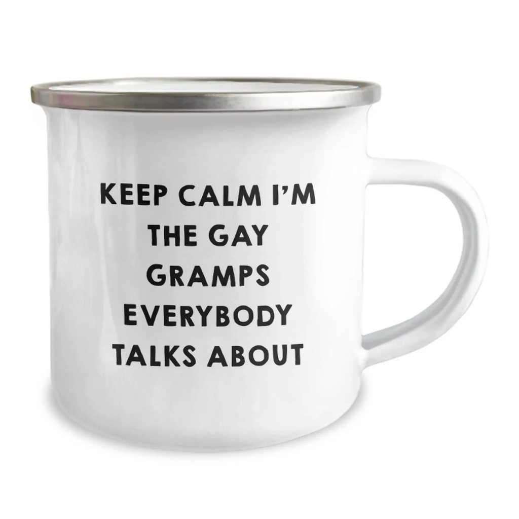 Funny Gramps Gifts for Men, Keep Calm I'm The Gay Gramps Everybody Talks About Camping Mug, Graduation Unique Gifts from Family - Image 2