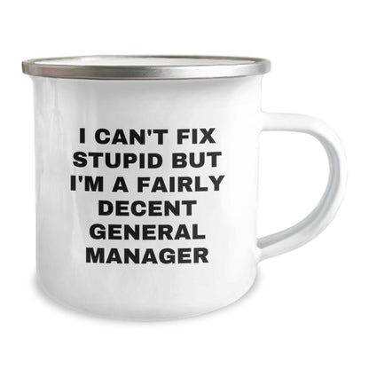 Funny General Manager Gifts for Men - I Can't Fix Stupid Mug, Christmas Unique Presents from Friends to Family - Image 2