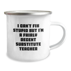 Funny Substitute Teacher Gifts from Friends for Men Camping Mug - 'I'm a Decent Sub' - Birthday Unique Mug for Coworkers - Image 2
