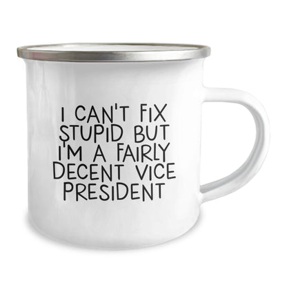 Funny Vice President Gifts from Friends, Men, Coworkers - I'm A Fairly Decent Vice President Camping Mug, Christmas Unique - Image 2
