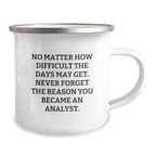 Funny Analyst Gifts for Men from Friends, Unique Birthday Unique Gifts for Analyst, Camping Mug with Inspirational Quote, 12 oz Stainless Steel with Enamel Finish - Image 2